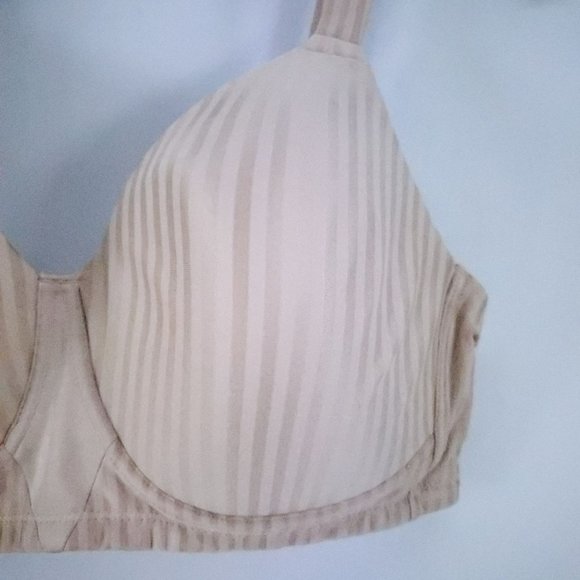 Playtex Perfectly Smooth Wirefree Bra Size 36D Nude Stripe - Picture 3 of 5
